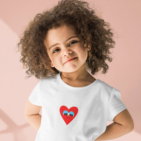 Balti vaikiški marškinėliai "Įsimylėjusi širdelė"
