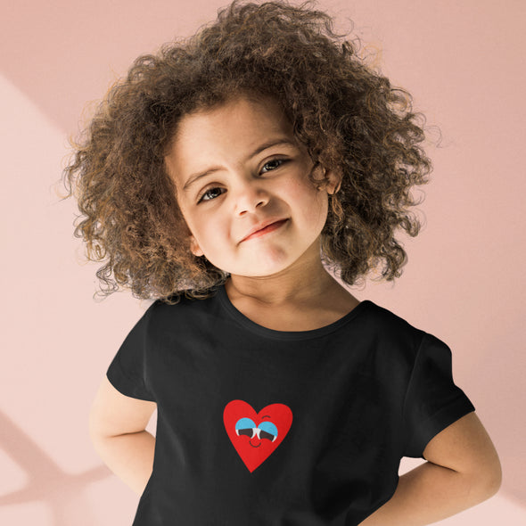 Juodi vaikiški marškinėliai "Įsimylėjusi širdelė"