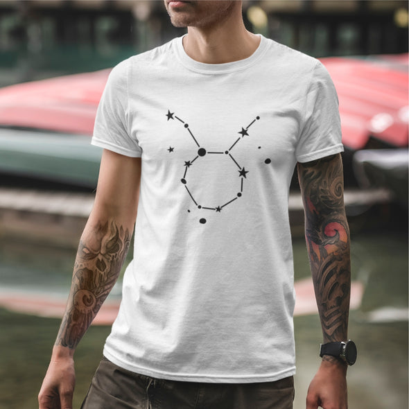 Balti unisex marškinėliai zodiakas "Jautis“