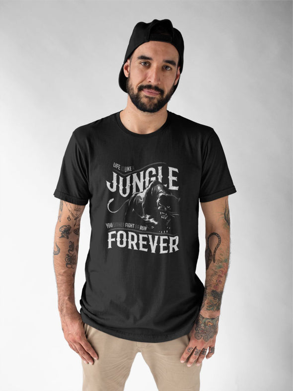 Juodi UNISEX marškinėliai "Jungle“