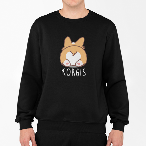 Juodas džemperis be gobtuvo "Korgis"