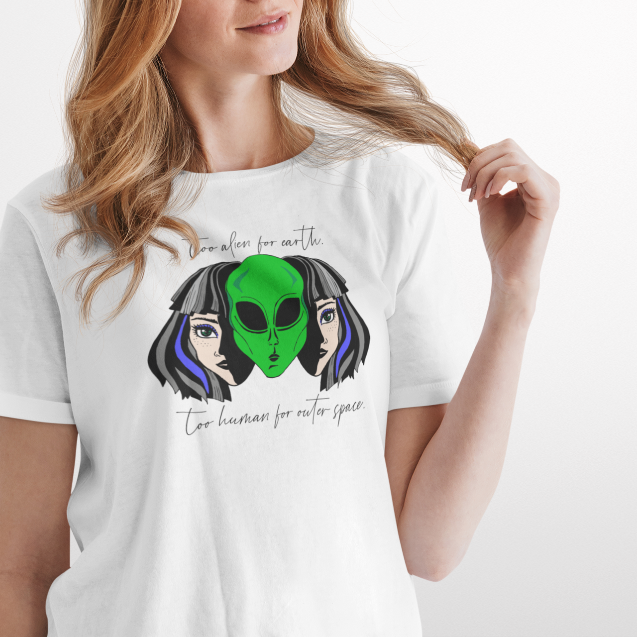 Balti marškinėliai "Alien"