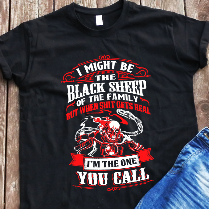 Juodi marškinėliai "Black sheep“