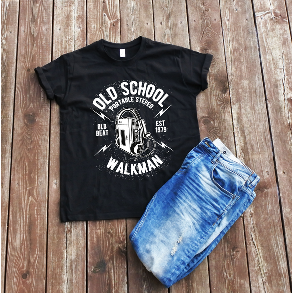 Juodi marškinėliai "OLD SCHOOL“