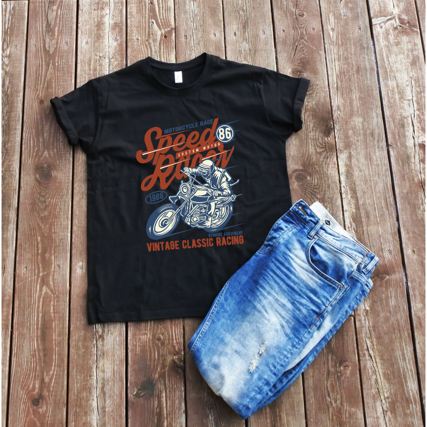 Juodi marškinėliai "Speed racer“