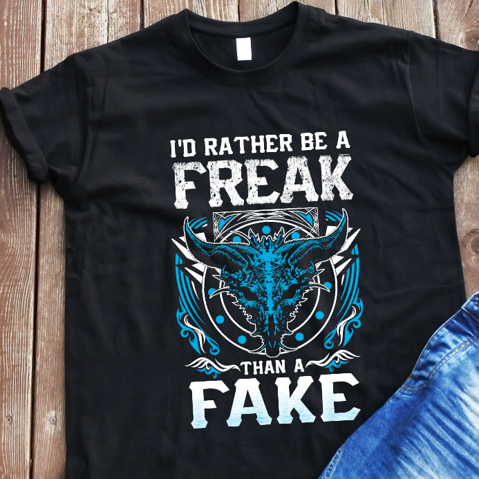 Juodi marškinėliai "Freak“
