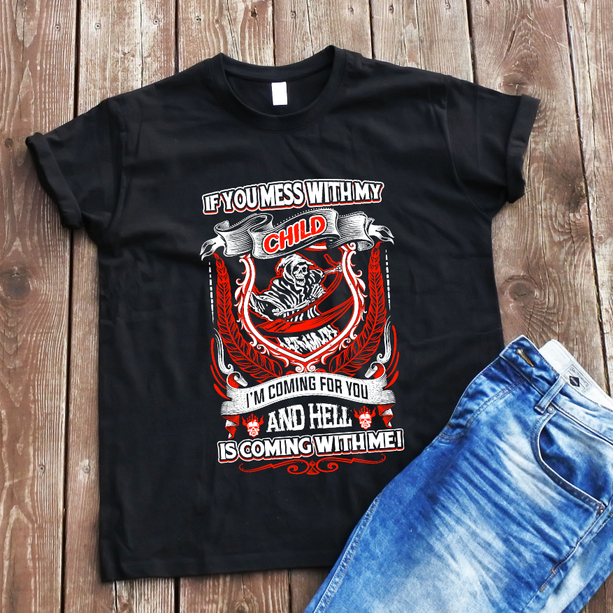 Juodi marškinėliai "If you mess“