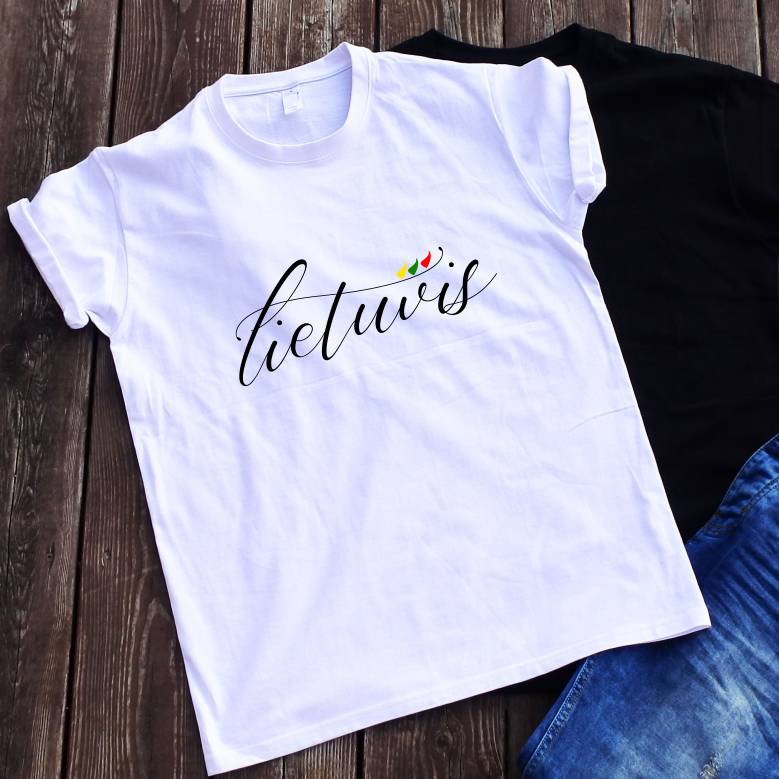 Balti marškinėliai "Lietuvis naujas"