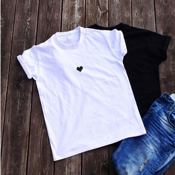 Balti UNISEX marškinėliai "Širdutė“