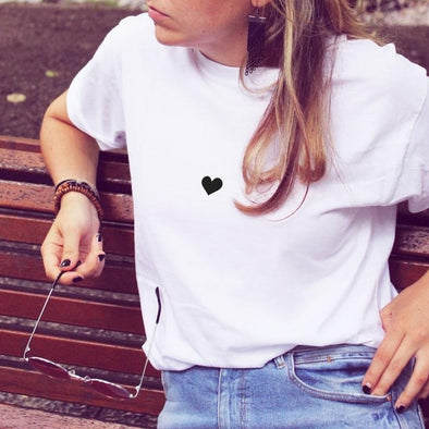 Balti UNISEX marškinėliai "Širdutė“