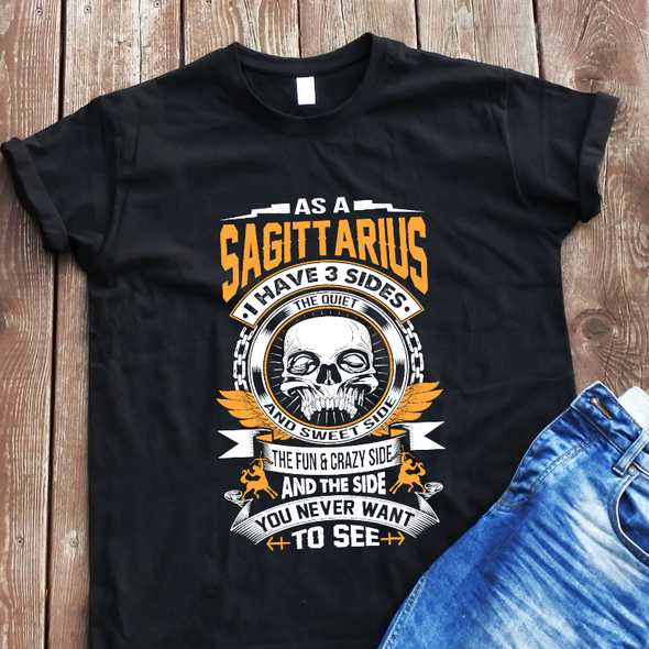 Juodi marškinėliai "Sagittarius“