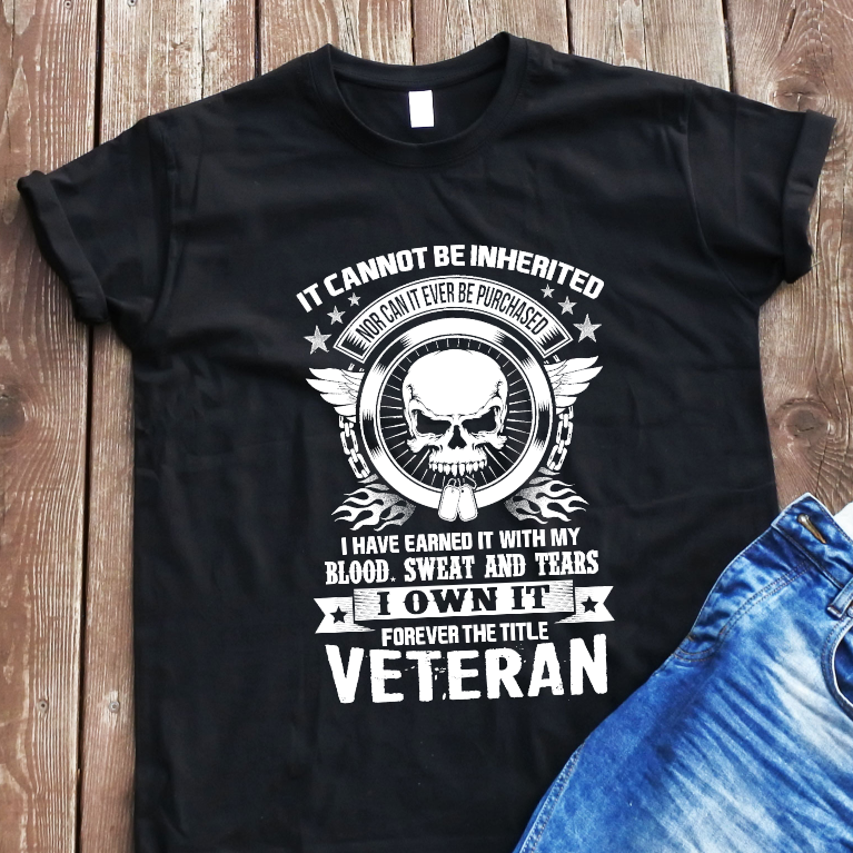 Juodi marškinėliai "Veteran“