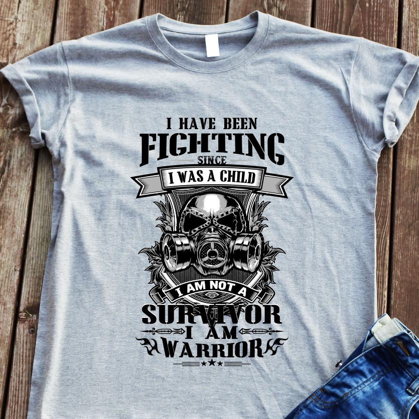 Pilki marškinėliai "Warrior“