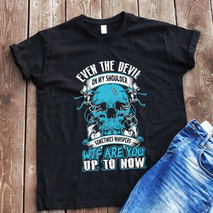 Juodi marškinėliai "WTF are you“