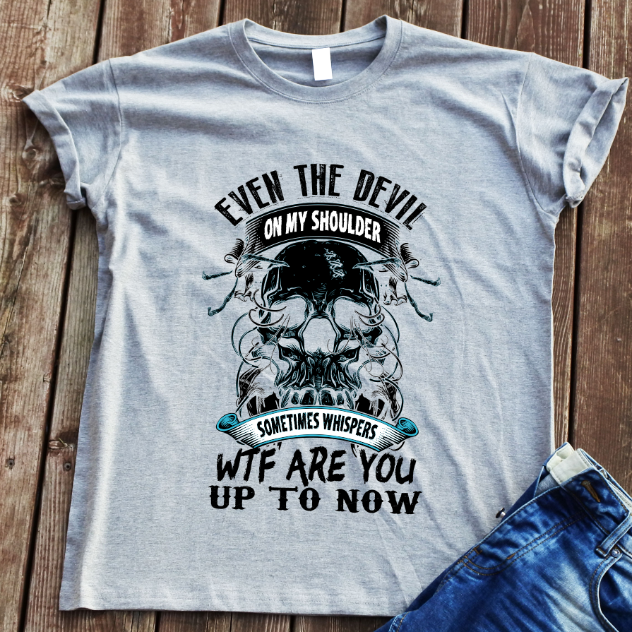 Pilki marškinėliai "WTF are you“