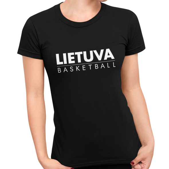 Juodi moteriški marškinėliai "Lietuva basketball"