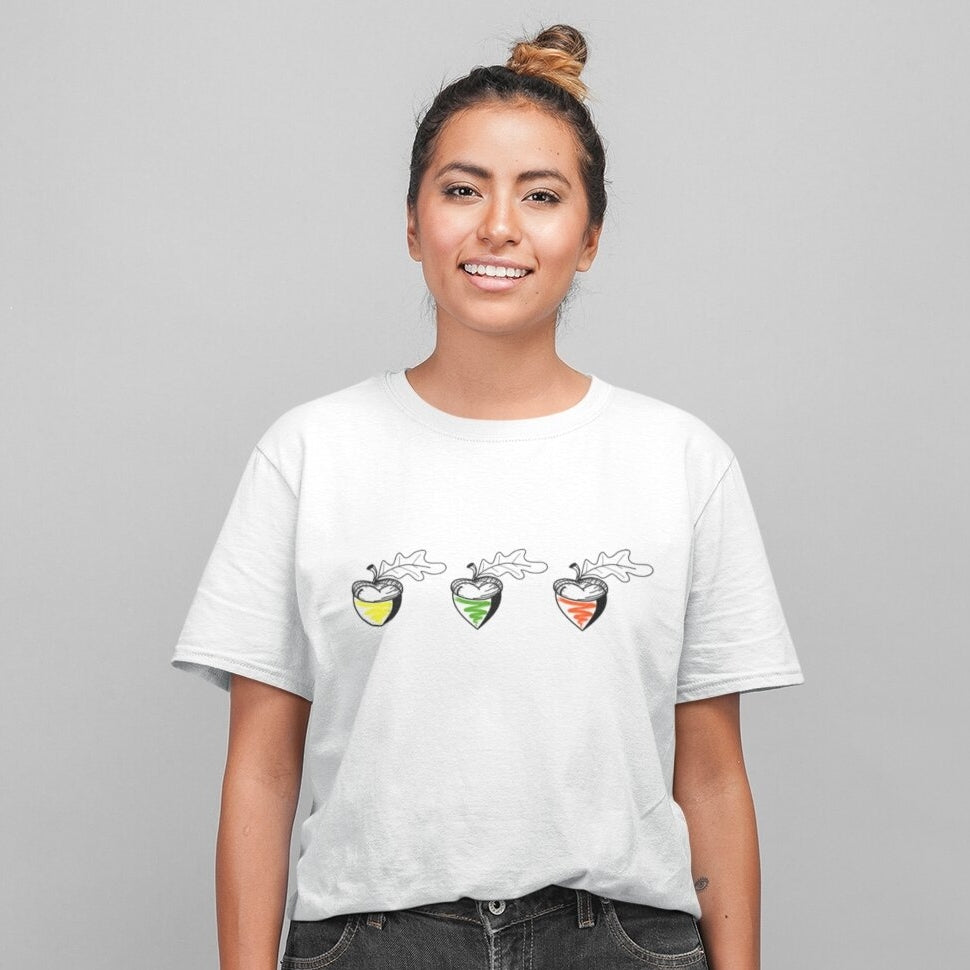 Balti UNISEX marškinėliai "Lietuviškos gilės"