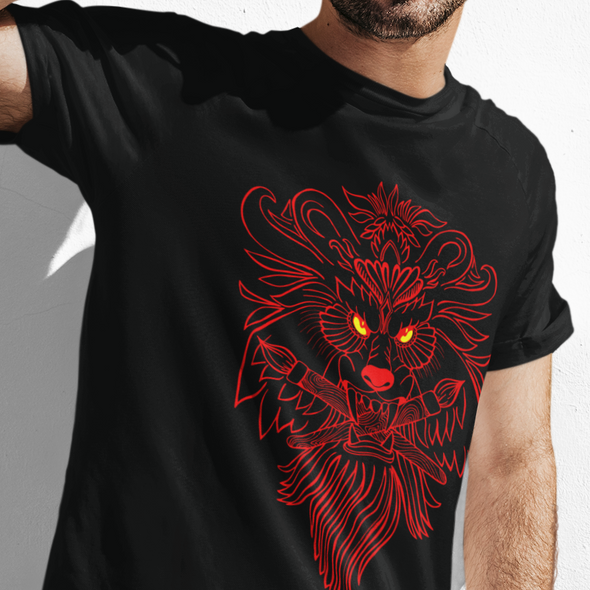 Juodi UNISEX marškinėliai su piešiniu "Naujas liūtas"