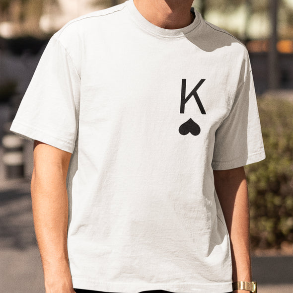 Balti unisex marškinėliai poroms "Vynų karaliai“ Vyriškas dizainas