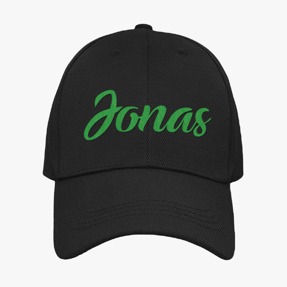 Juoda kepurė su snapeliu ir aksominiu žaliu marginimu "Jonas“