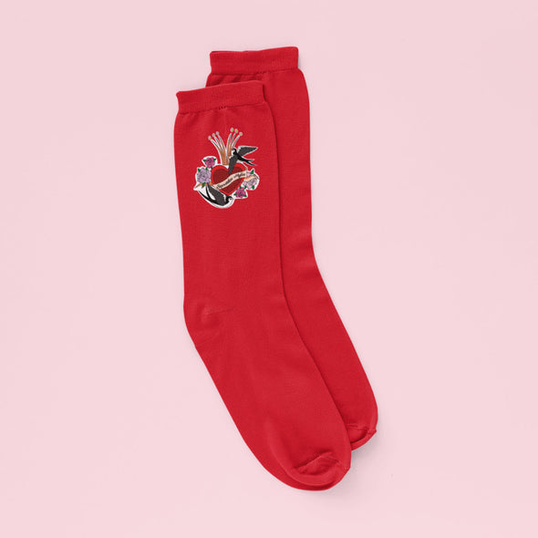 Raudonos kojinės "Beprotiškai myliu"