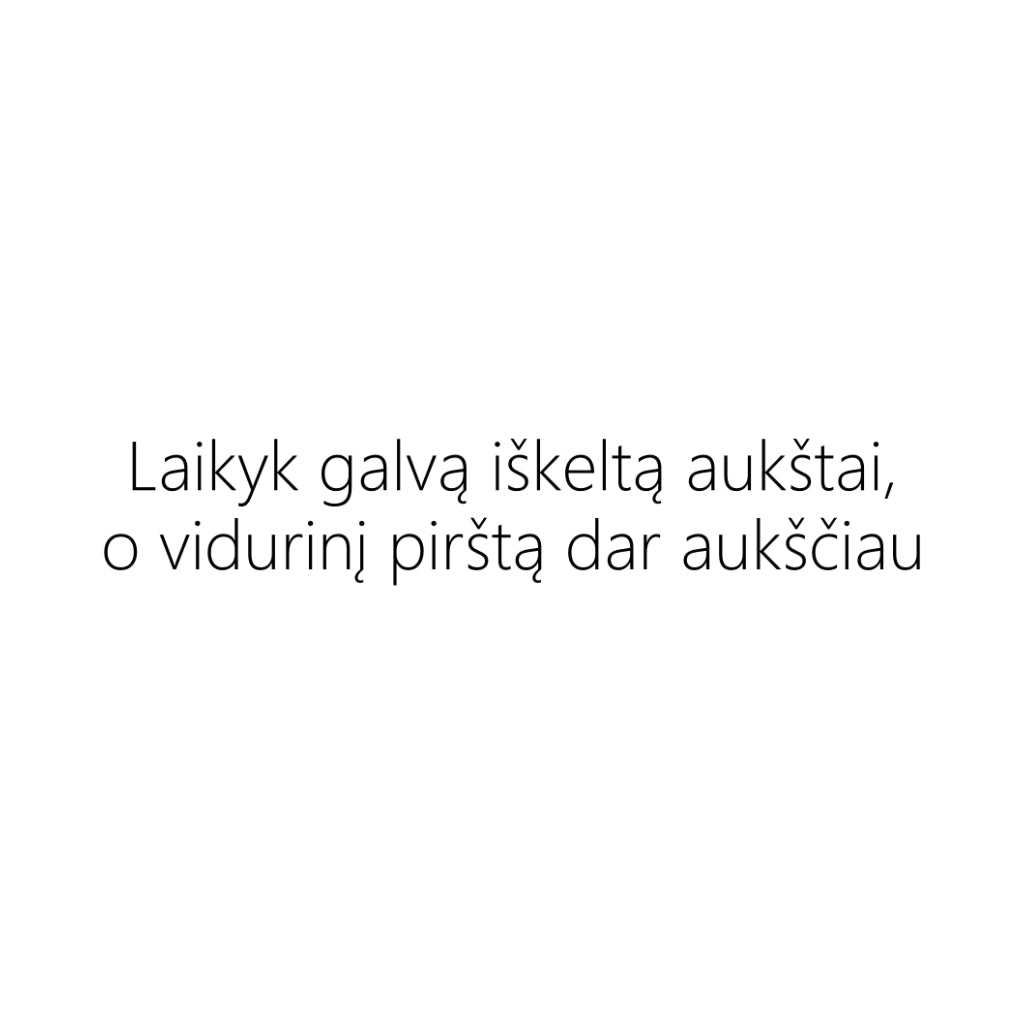 Balti UNISEX marškinėliai "Laikyk galvą iškeltą aukštai"