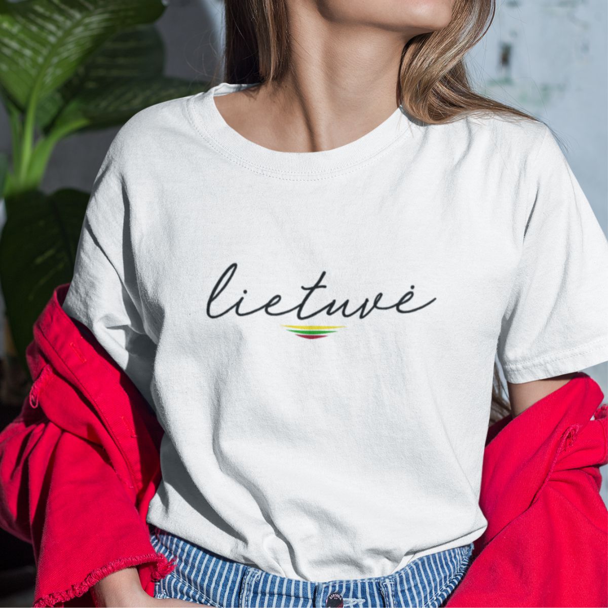 Balti unisex marškinėliai "Lietuvė"