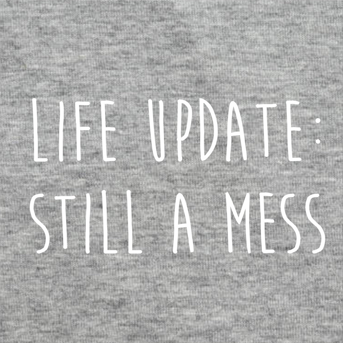 Pilkas UNISEX džemperis be gobtuvo "Life update"