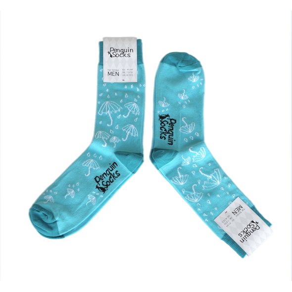 Lietaus diena - Mėlynos kojinės vyrams (Penguin socks)