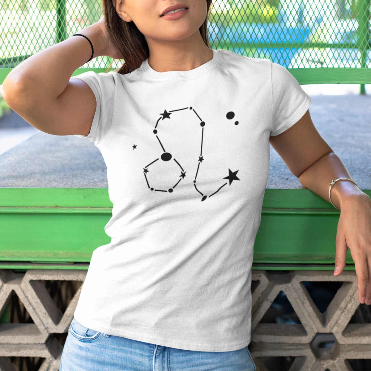 Balti moteriški marškinėliai zodiakas "LIŪTAS“