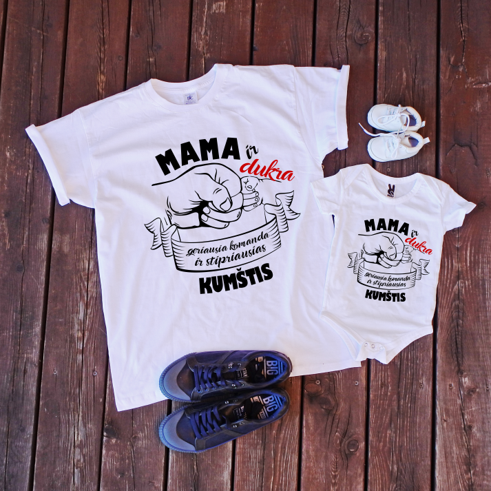 Marškinėliai ir bodis "Mama ir dukra"