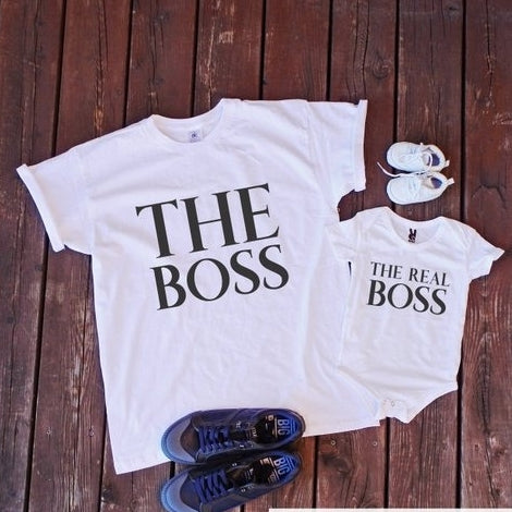 Marškinėliai ir bodis "The boss & The real boss“