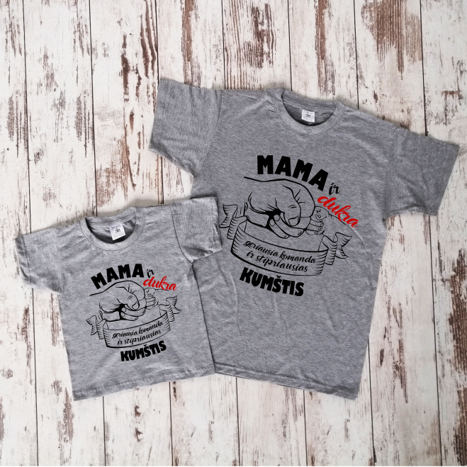 Melanžiniai marškinėliai "Mama ir dukra“
