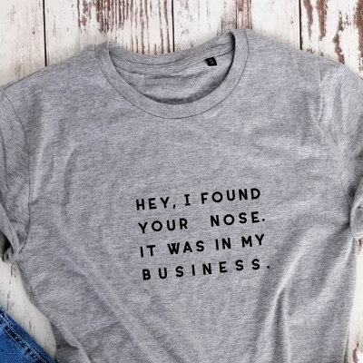 Melanžiniai ekologiškos medvilnės marškinėliai "My business"