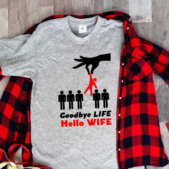 Melanžiniai marškinėliai "Hello wife“