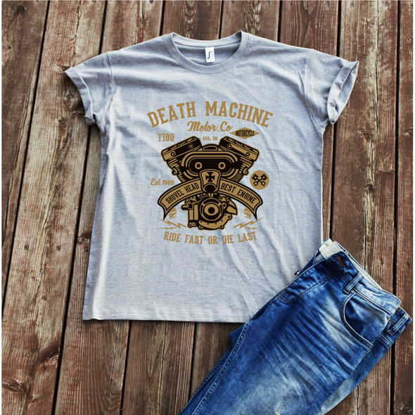 Melanžiniai unisex marškinėliai "Death Machine''