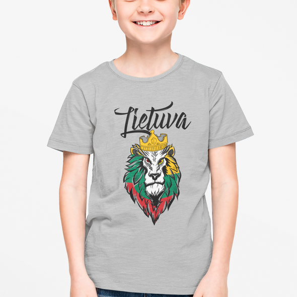 Melanžiniai vaikiški marškinėliai "Liūtas“