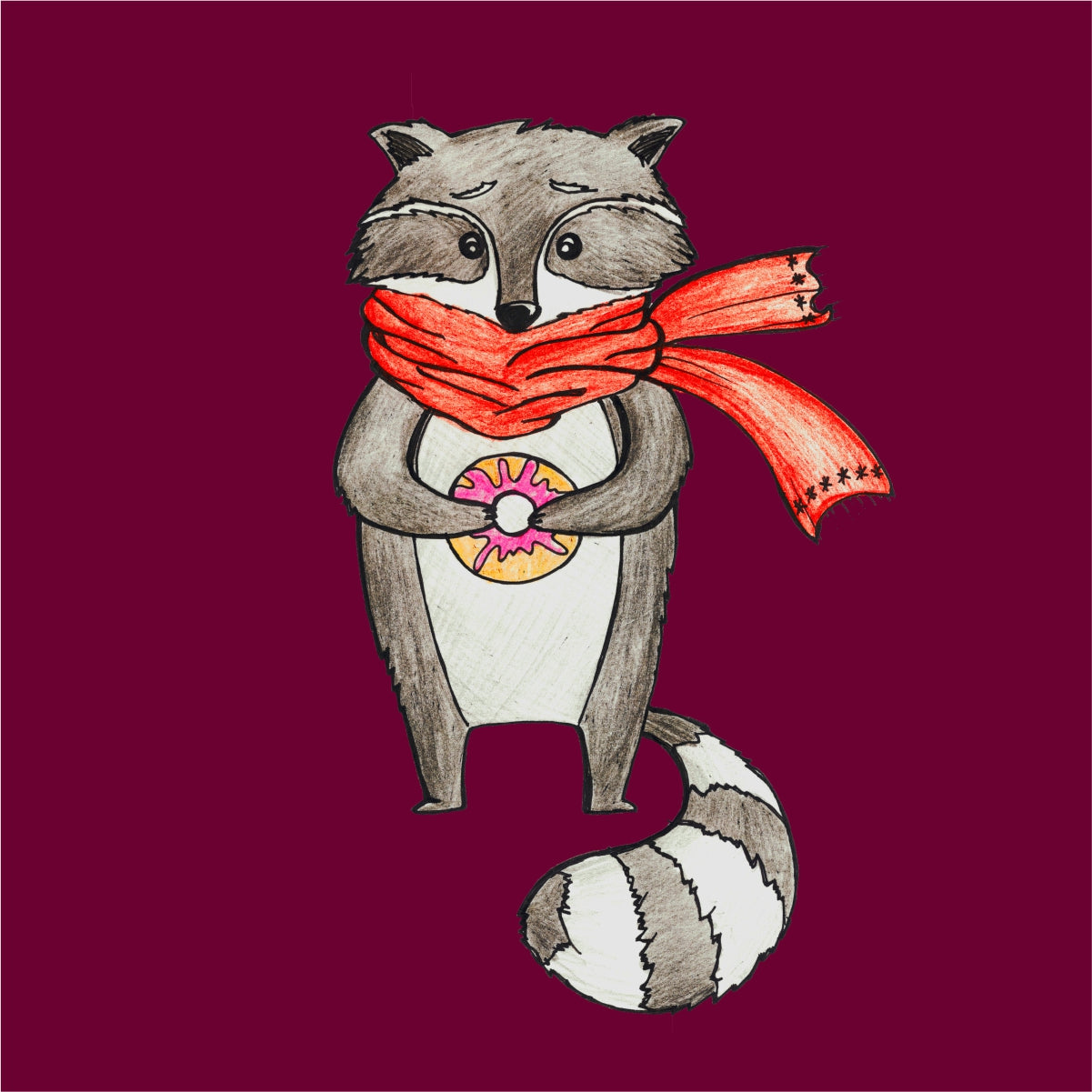Burgundiškas džemperis be gobtuvo "Meškėnas"