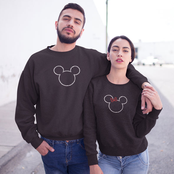 Juodi džemperiai be gobtuvu poroms "Mikiai“ Moteriškas dizainas