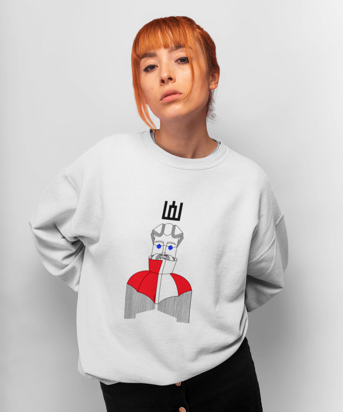 Baltas UNISEX džemperis "LDK KUNIGAIKŠTIS ALGIRDAS"
