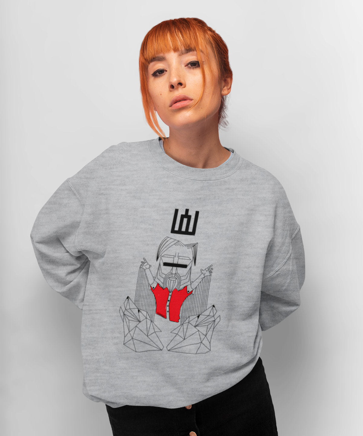 Pilkas melanžinis UNISEX džemperis "LDK KUNIGAIKŠTIS GEDIMINAS"