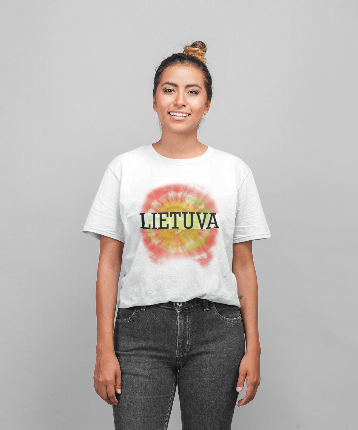 Balti UNISEX marškinėliai "Lietuvos batika"