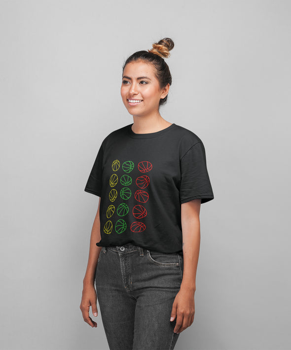 Juodi UNISEX marškinėliai "Lietuviški kamuoliai"