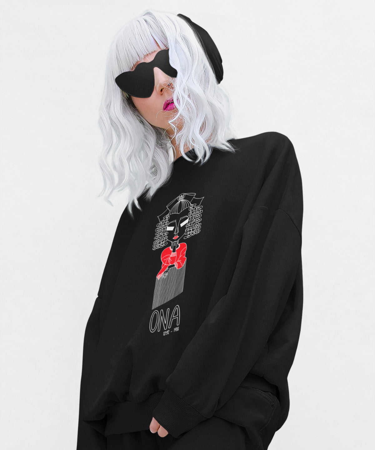 Juodas UNISEX džemperis "LDK KUNIGAIKŠTIENĖ ONA SU UŽRAŠU"