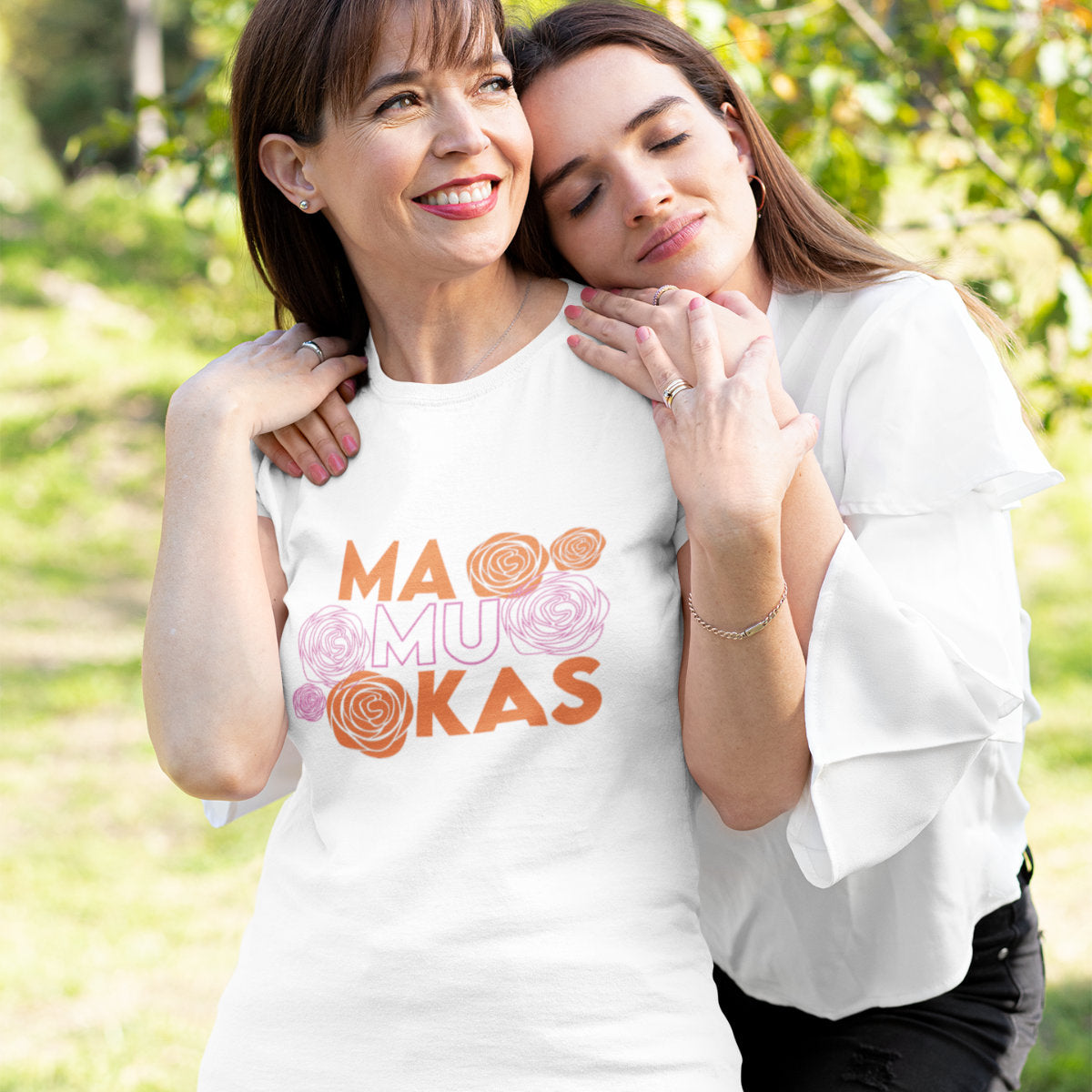 Balti moteriški marškinėliai "Mamukas"