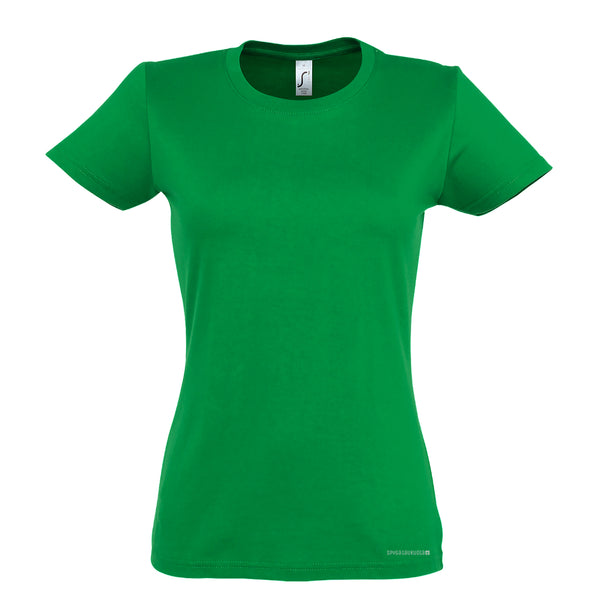 Žali Moteriški medvilniniai Špyga taukuota marškinėliai