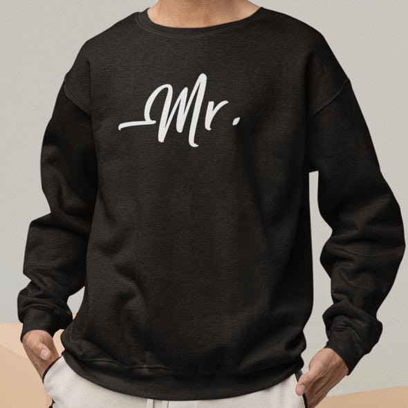 Juodi džemperiai be gobtuvu poroms "Mr&Mrs“ Vyriškas dizainas