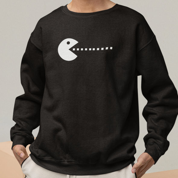 Juodi džemperiai be gobtuvų poroms "Pacman žaidimas“ Vyriškas dizainas