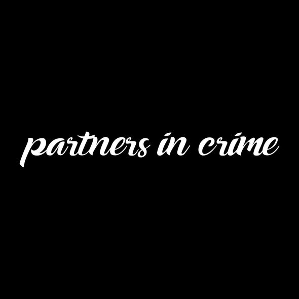 Juodi džemperiai be gobtuvų poroms "Partners in crime"
