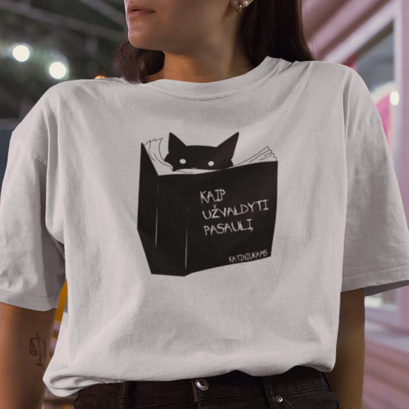 Balti UNISEX marškinėliai "Katiniukams"